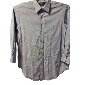 Polo Ralph Lauren Men's Andrew Classic Fit Blue Stripe Button Up Shirt Size 2XL